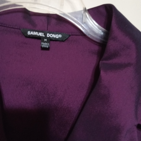 Samuel Dong Purple Satin Blouse - Picture 2 of 6